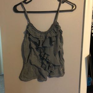 Grey tank top with lacey detail